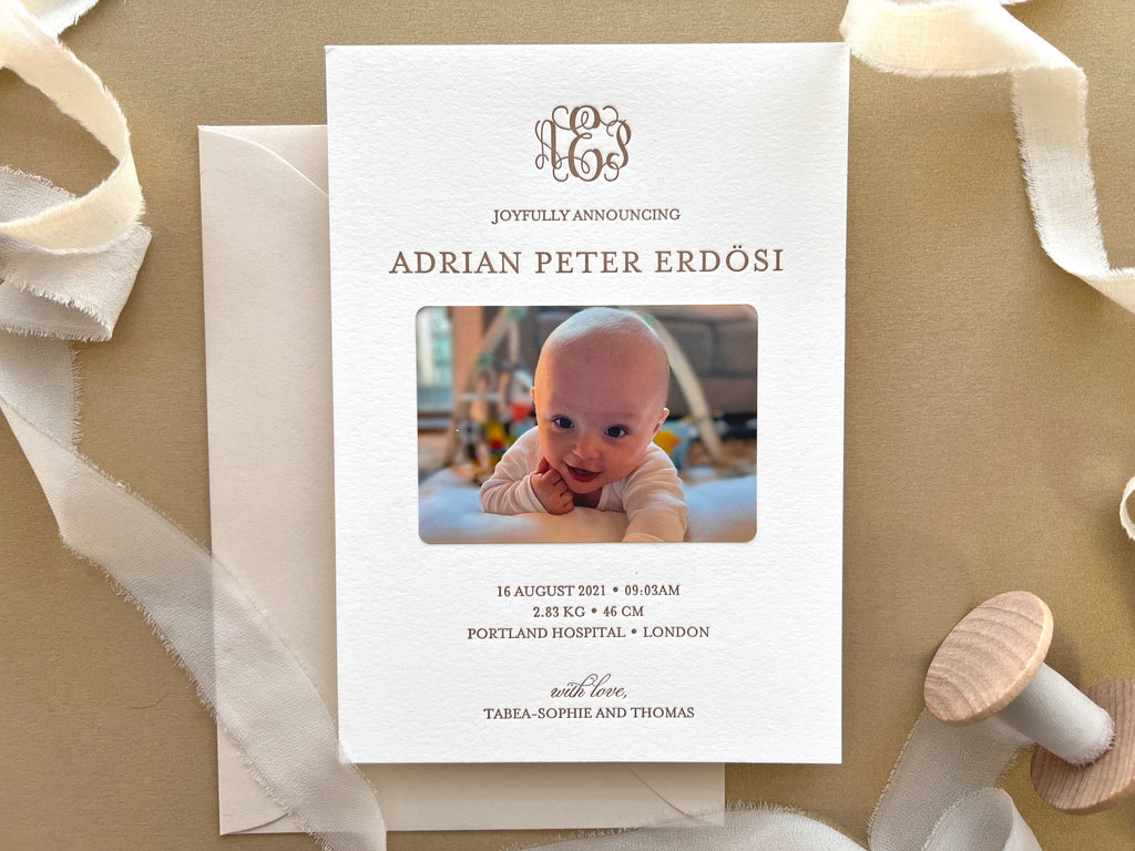 Adrian - Letterpress Birth Announcements