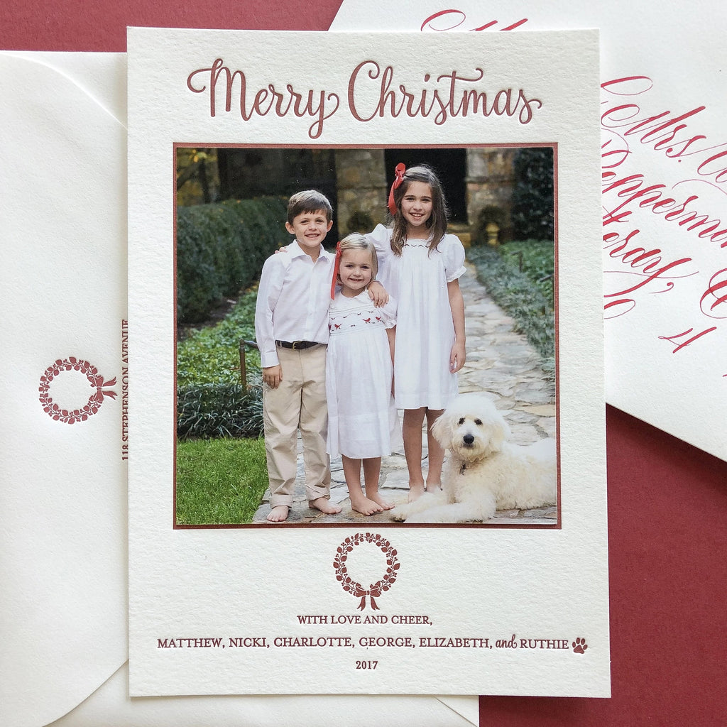 Laurel Wreath - Letterpress Holiday Cards