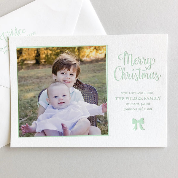 Horizontal Merry Christmas - Letterpress Holiday Cards