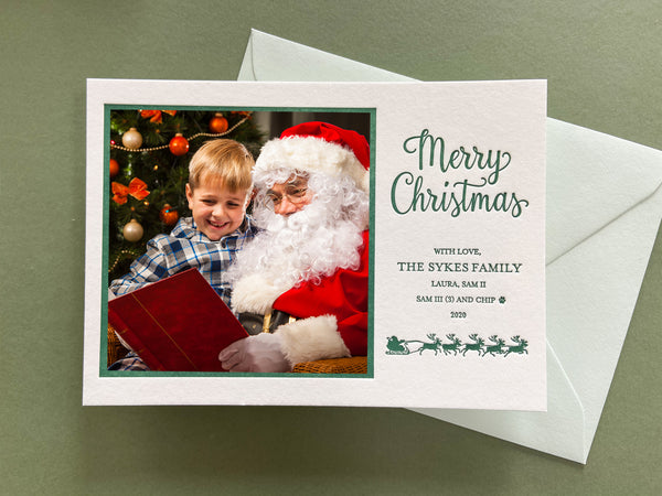 Santas Sleigh Horizontal - Letterpress Holiday Cards
