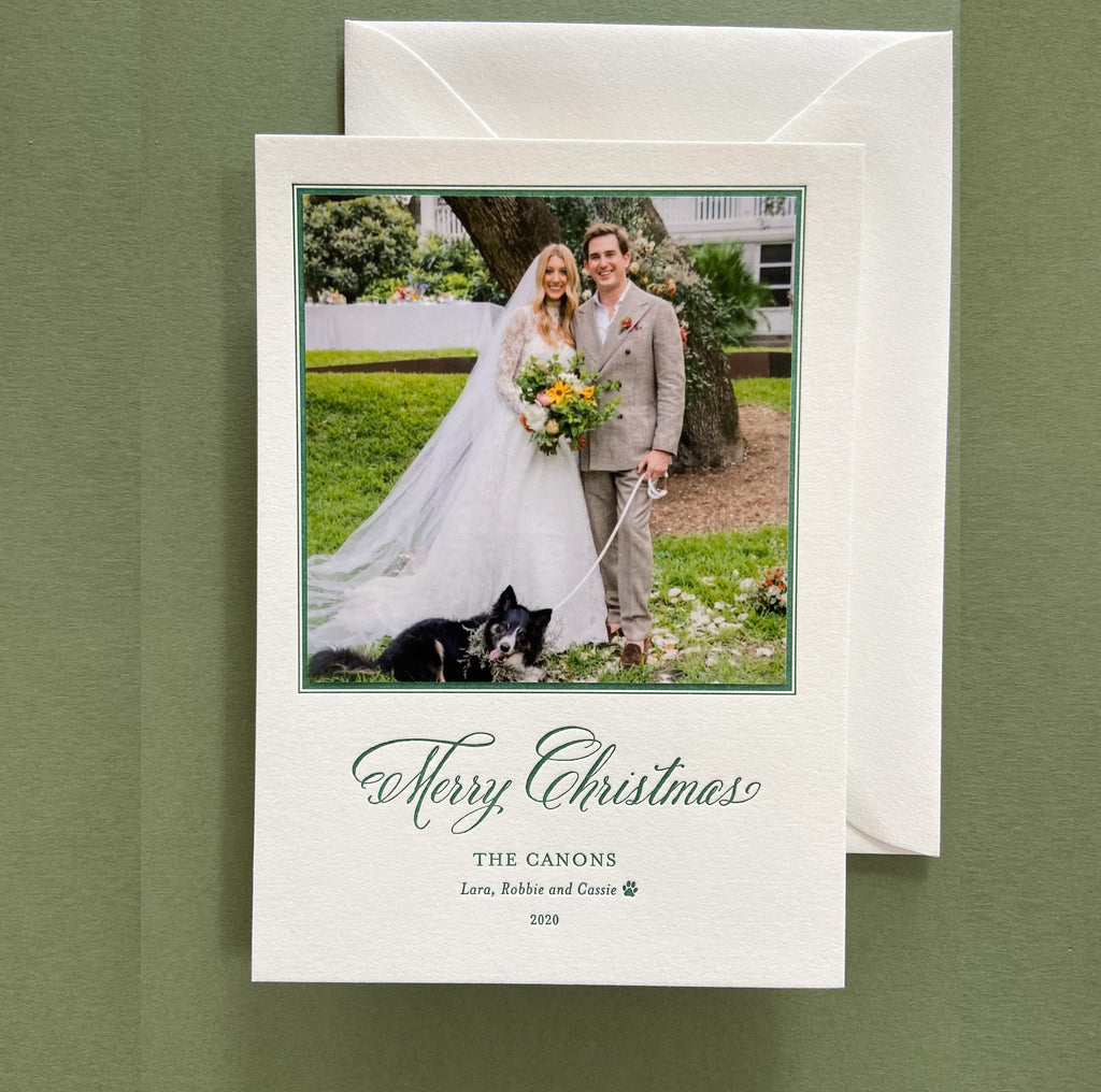 Traditional Christmas Newlyweds - Letterpress Holiday Cards