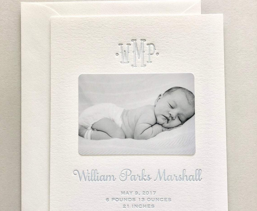 William - Letterpress Birth Announcements