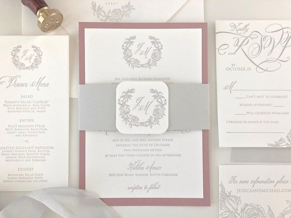 The Hamilton Suite - SAMPLE Letterpress Wedding Invitation