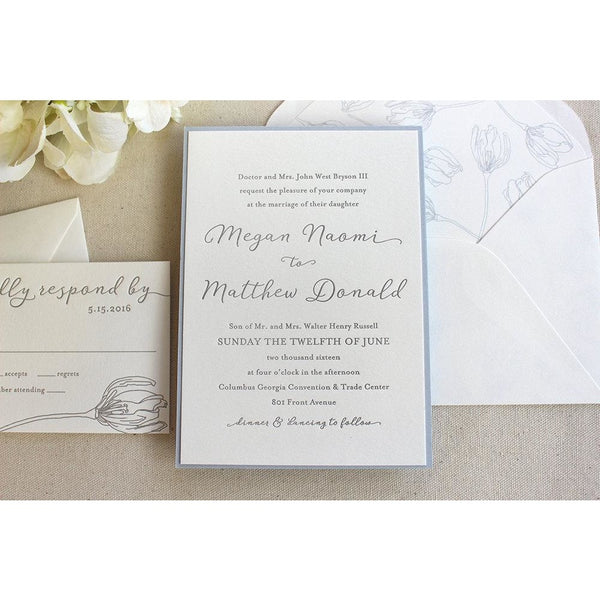 The Spring Tulip - Letterpress Wedding Invitations