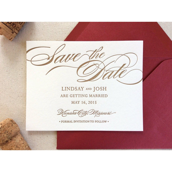 The Begonia Suite - Letterpress Save the Dates