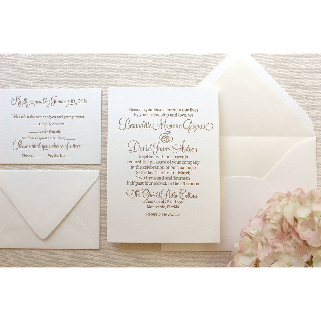 The Camellia Suite - Letterpress Wedding Invitations - Dinglewood Design & Pressletterpress