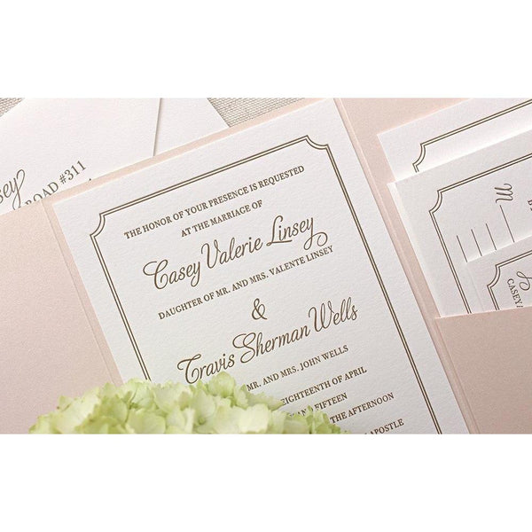 The Audrey Suite - SAMPLE Letterpress Wedding Invitation - Dinglewood Design & Pressletterpress