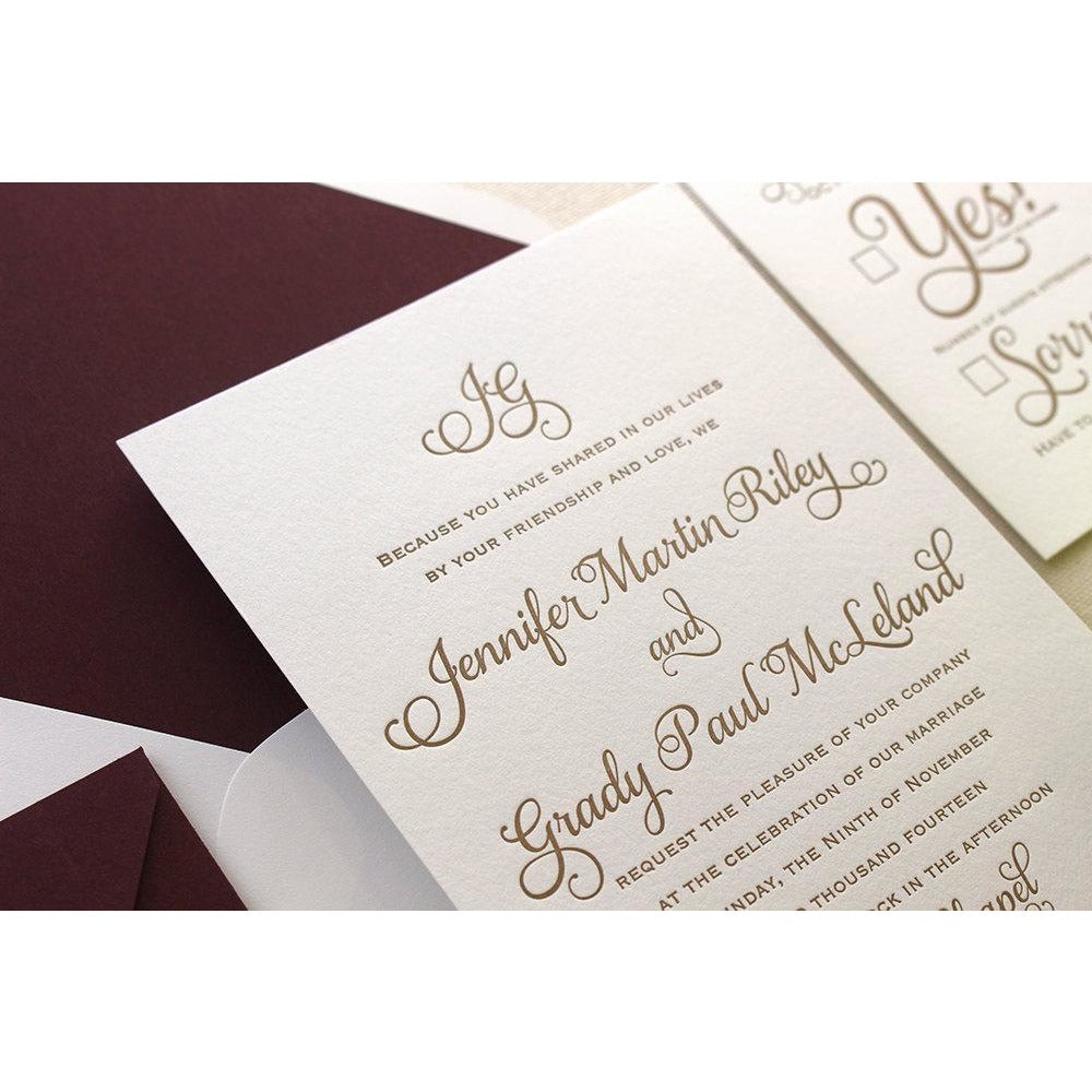 The Cranberry Suite - Letterpress Wedding Invitations