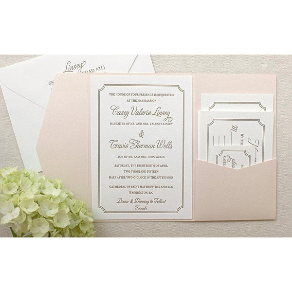 The Audrey Suite - SAMPLE Letterpress Wedding Invitation