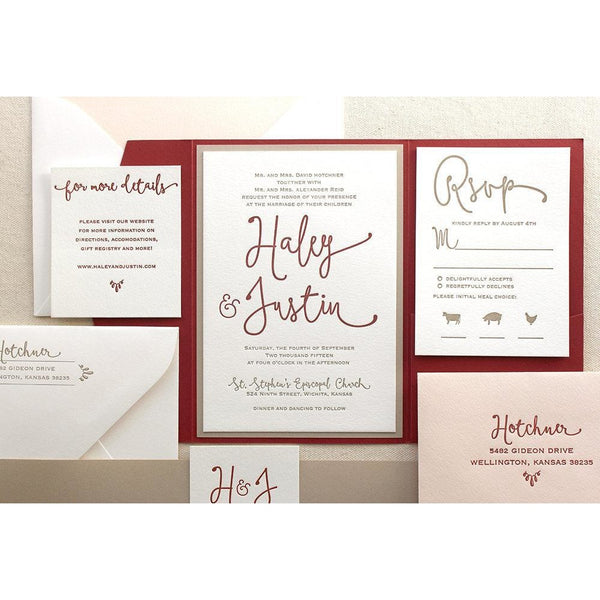 The Thistle Suite - Letterpress Wedding Invitations