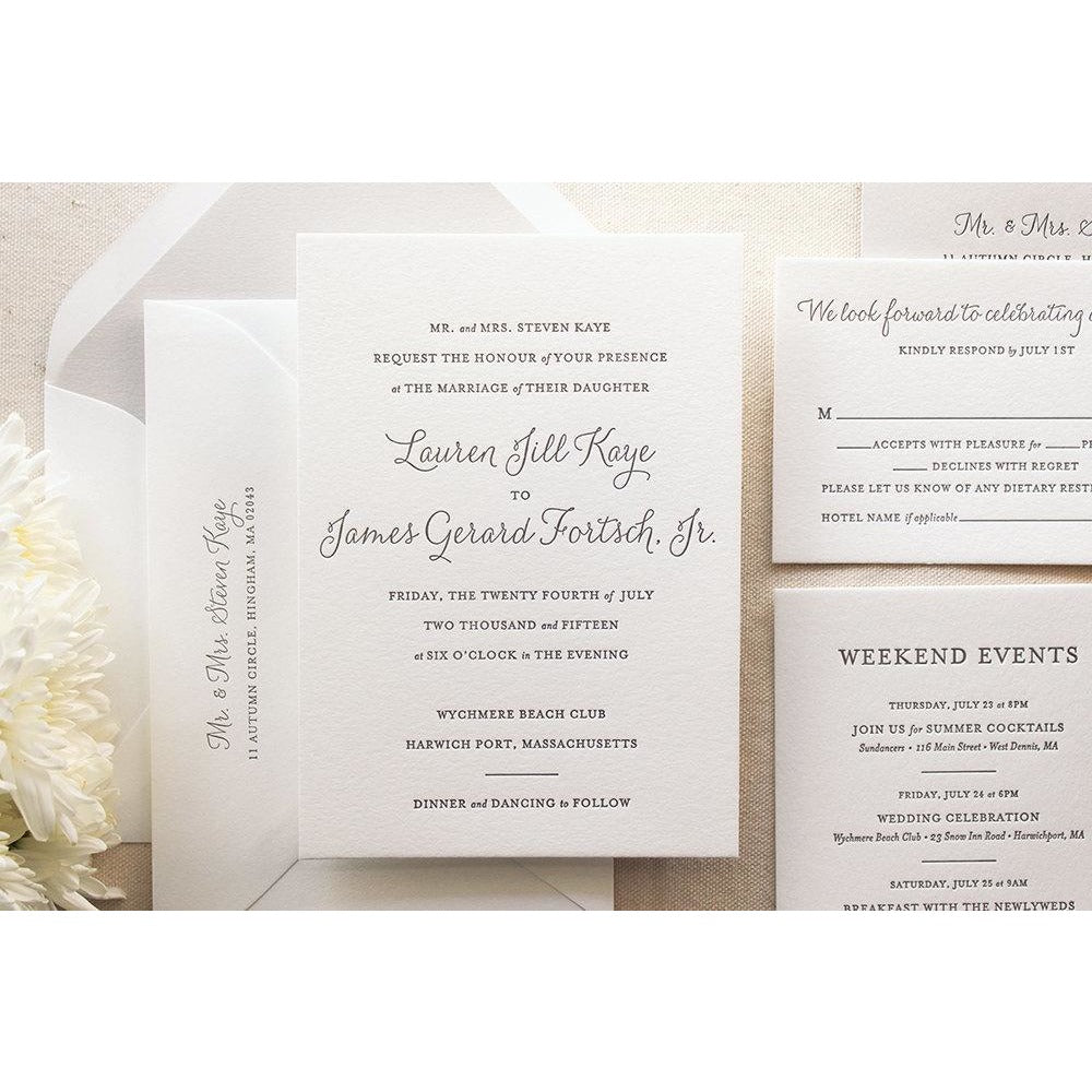 The Lily Suite  - Letterpress Wedding Invitations