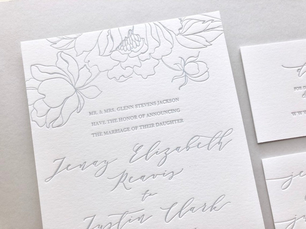 The Jenay Suite - SAMPLE Letterpress Wedding Invitation