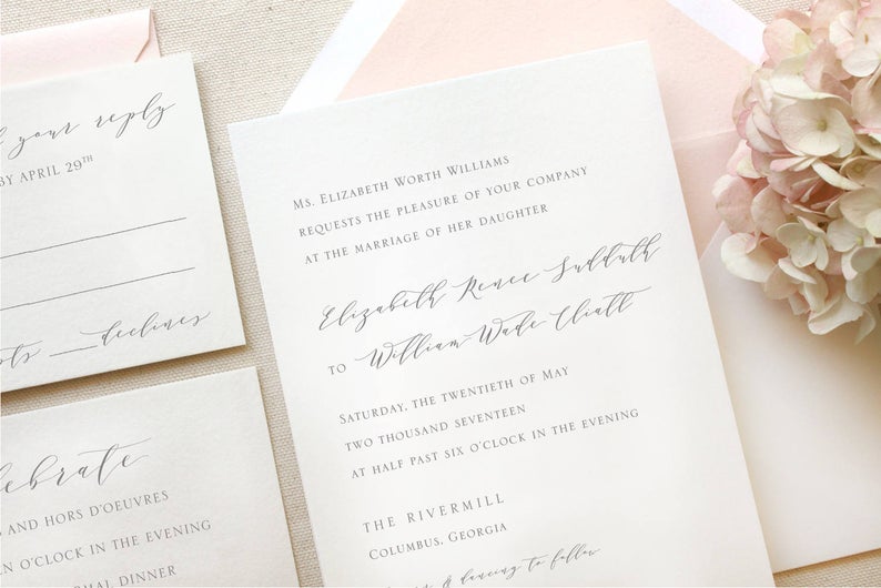 The Rivercrest Suite - SAMPLE Letterpress Wedding Invitation